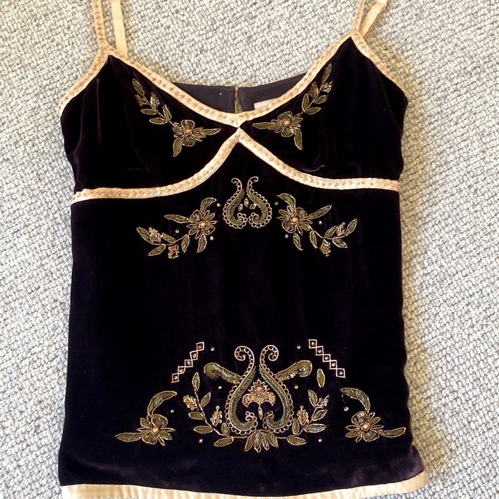 KAREN MILLEN plum colored with beaded adjustable straps and side zipper. NWOT.